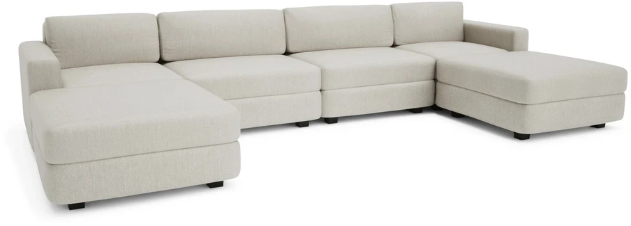 Citysofa U formos modulinė sofa GRACIA 180x360x180 cm - Kreminė smėlio