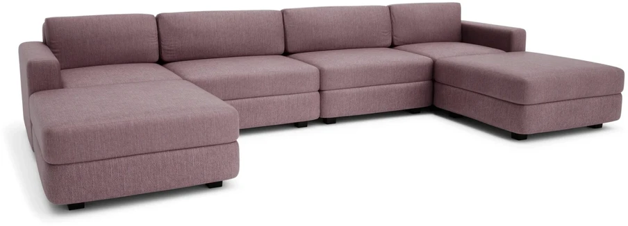 Citysofa U formos modulinė sofa GRACIA 180x360x180 cm - Dulsvai rožinė