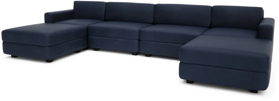 Citysofa U formos modulinė sofa GRACIA 180x360x180 cm - Tamsiai mėlyna
