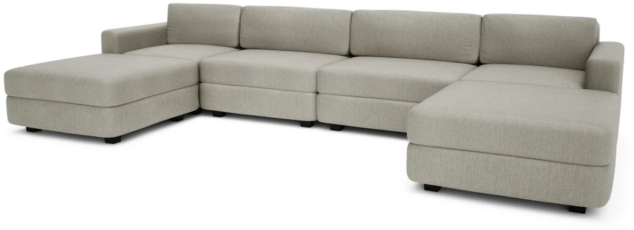 Citysofa U formos modulinė sofa GRACIA 180x360x180 cm - Smėlio pilka