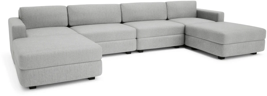 Citysofa U formos modulinė sofa GRACIA 180x360x180 cm - Pilka