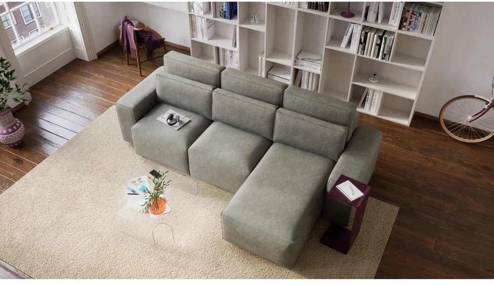 Citysofa Universali kampinė sofa-lova Jordaan - Pelenų