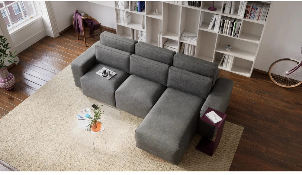 Citysofa Universali kampinė sofa-lova Jordaan - Pilka