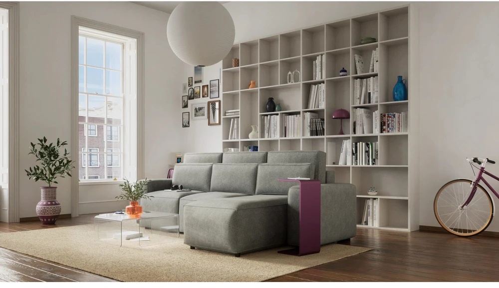 Citysofa Universali kampinė sofa-lova Jordaan - Pelenų