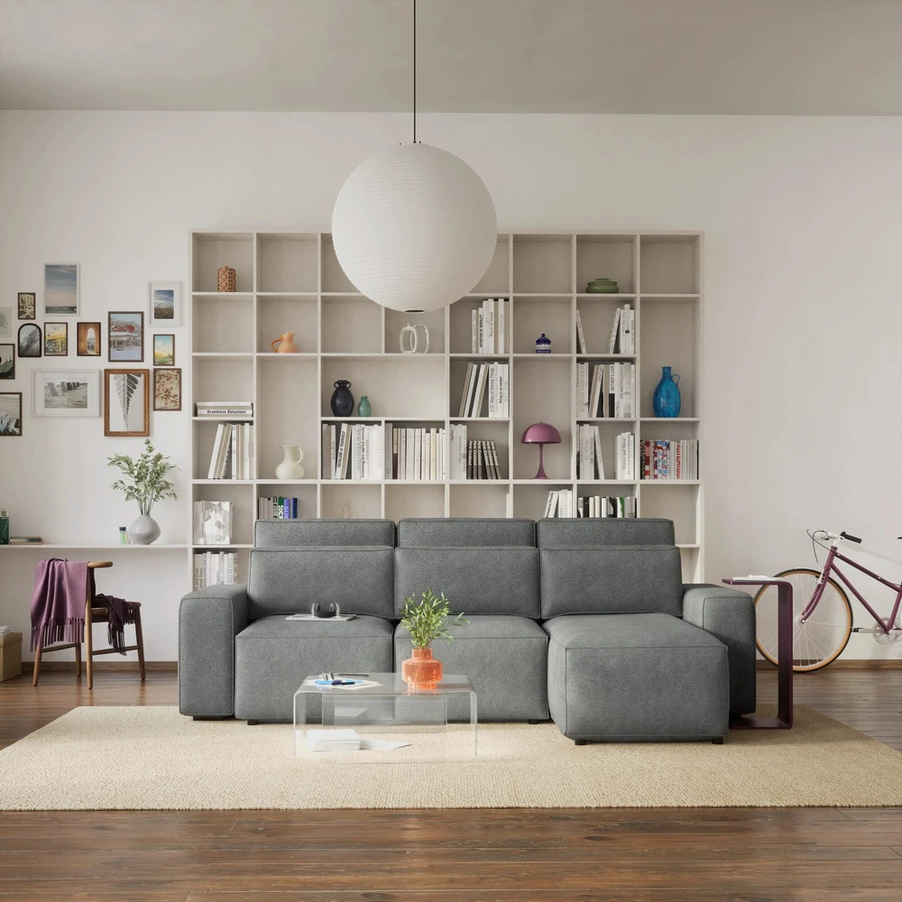 Citysofa Universali kampinė sofa-lova Jordaan - Pilka