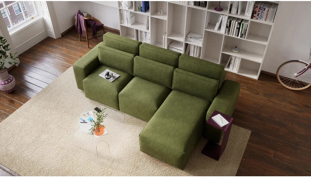 Citysofa Universali kampinė sofa-lova Jordaan - Kaki