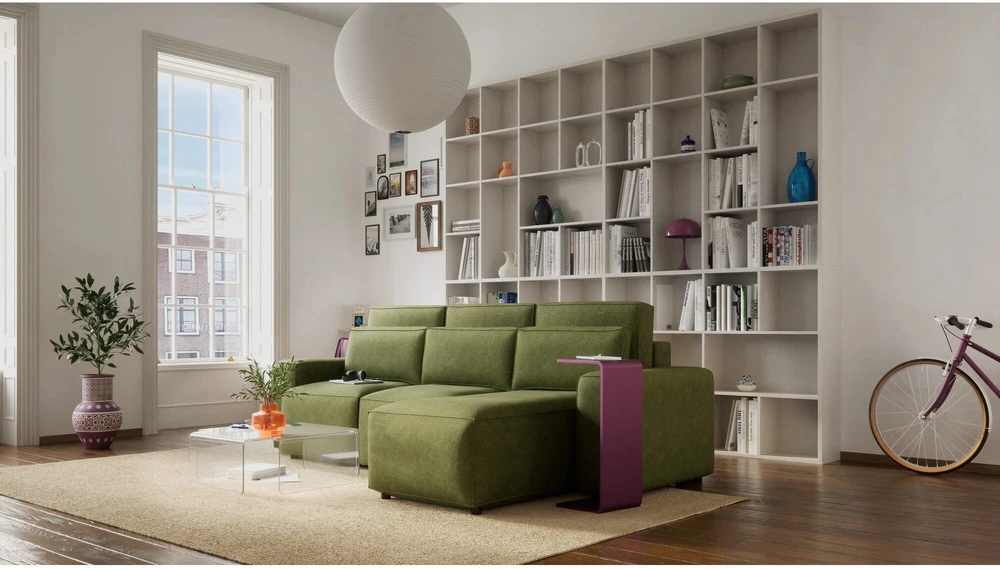 Citysofa Universali kampinė sofa-lova Jordaan - Kaki