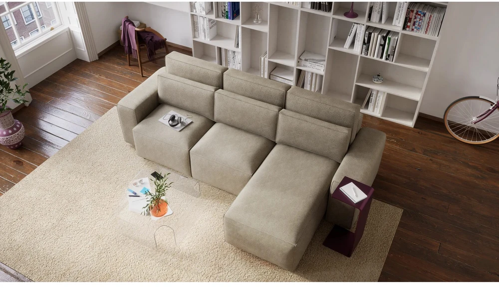 Citysofa Universali kampinė sofa-lova Jordaan - Kreminė