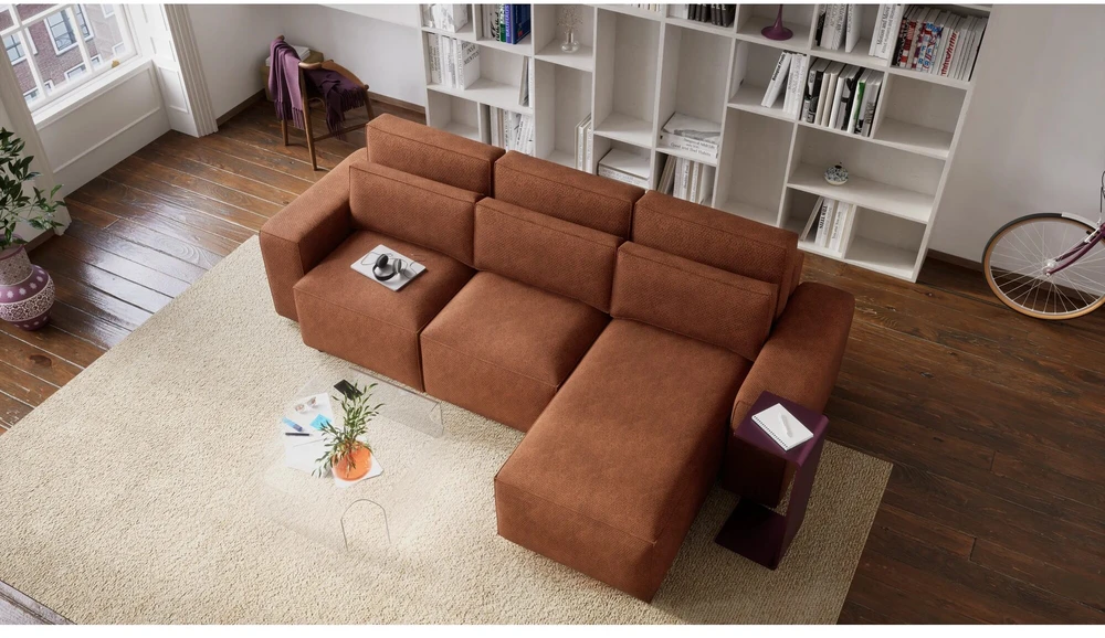 Citysofa Universali kampinė sofa-lova Jordaan - Plytų