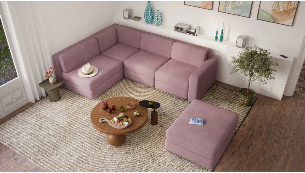 Citysofa Vienetinis modulis GRACIA - Dulsvai rožinė