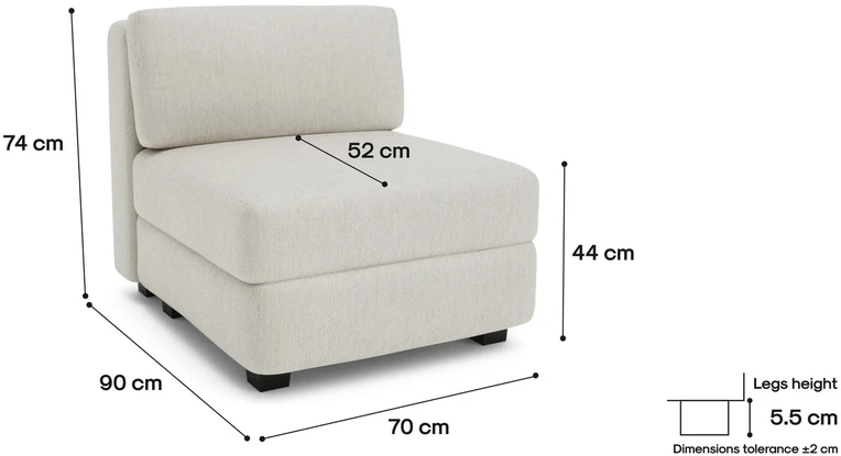 Citysofa Vienetinis modulis GRACIA - Kreminė smėlio