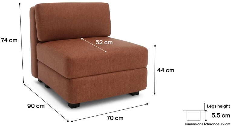 Citysofa Vienetinis modulis GRACIA - Terakota