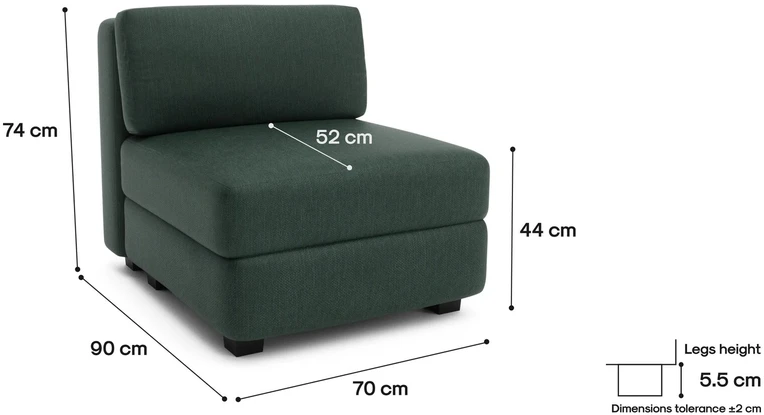 Citysofa Vienetinis modulis GRACIA - Žalia