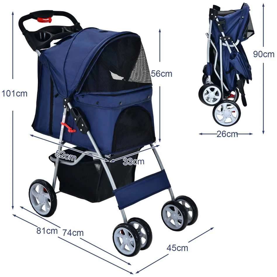 Promotions Gyvūnų vežimėlis, 81x45x101 cm, Tamsiai mėlynas