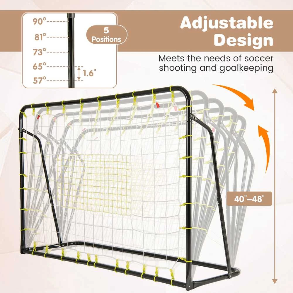 Promotions Vaikiški futbolo vartai ir atmušėjas, 187x60x102-122,5 cm, juodos spalvos