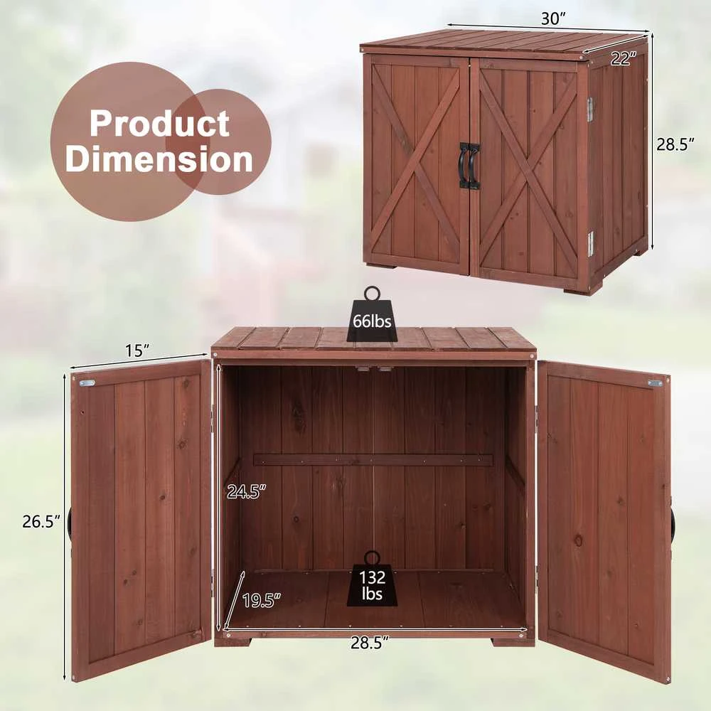 Promotions Lauko medinė sandėliavimo spintelė, 77,5x55,9x72,4 cm, ruda