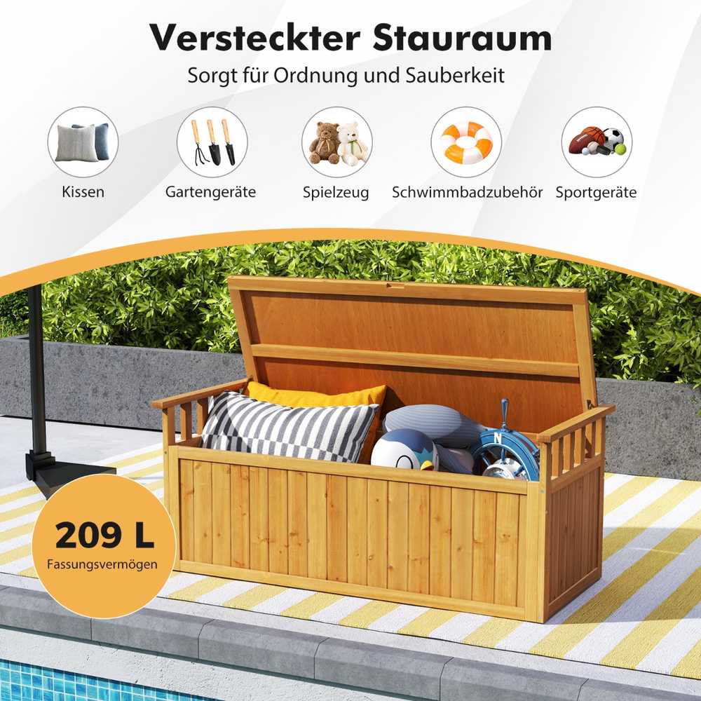 Lauko baldų komplektas Promotions Lauko saugojimo suolas, 128x58x53 cm, natūralus