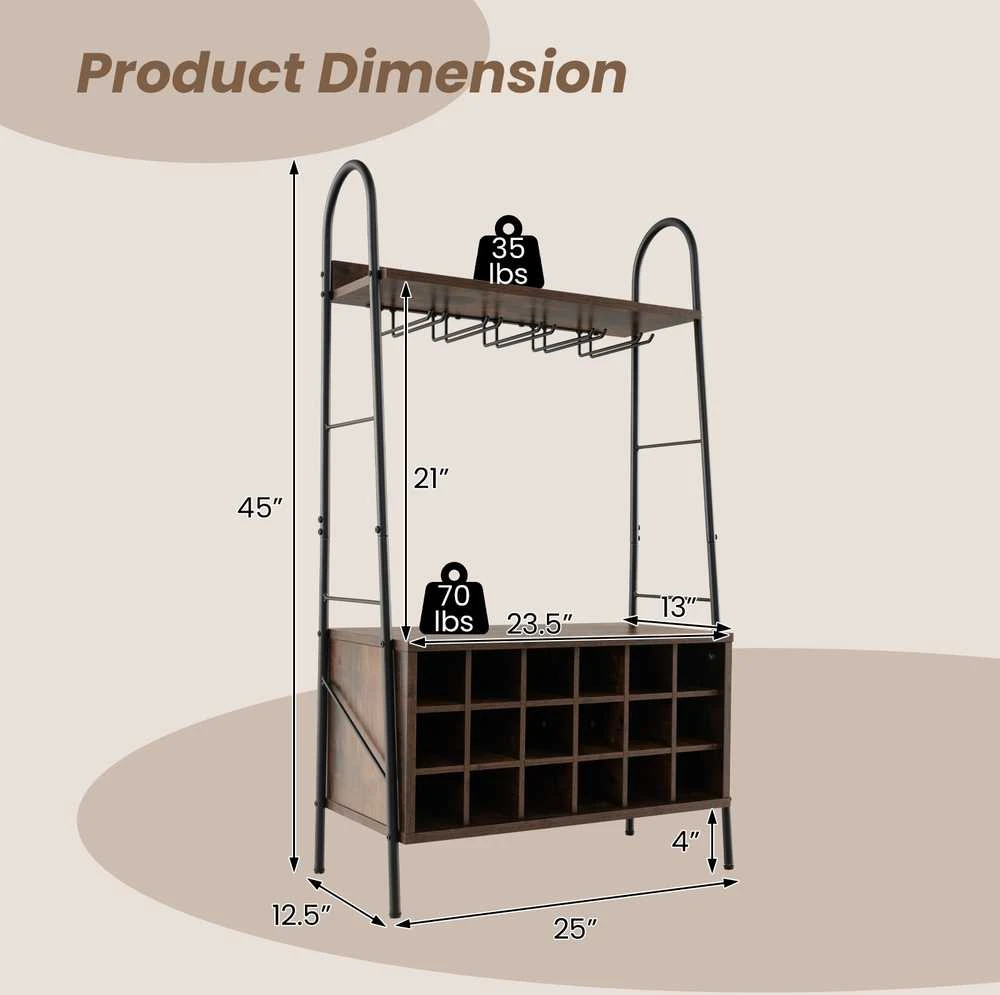 Promotions Duonos laikymo stovas, 63.5x31.8x114.3 cm, Rudas