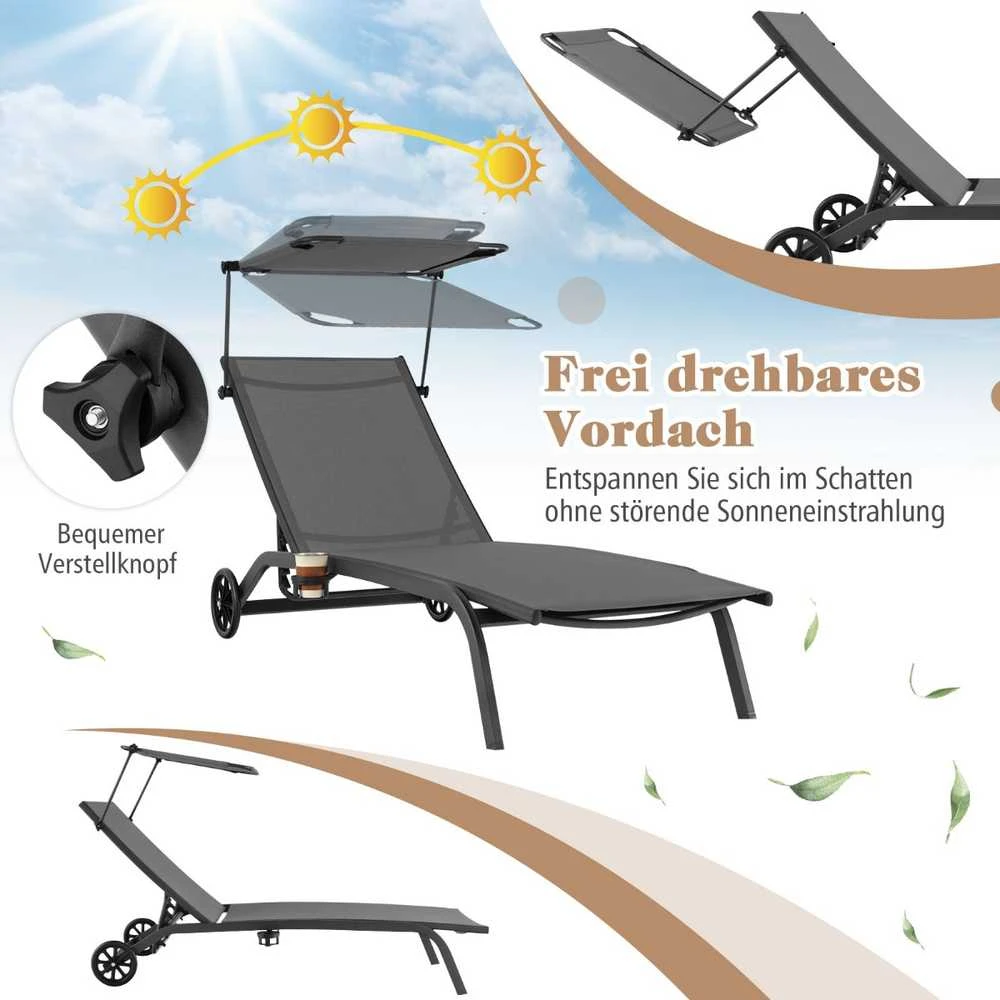Promotions Gultas kėdė, 165x61x96 cm, Pilka