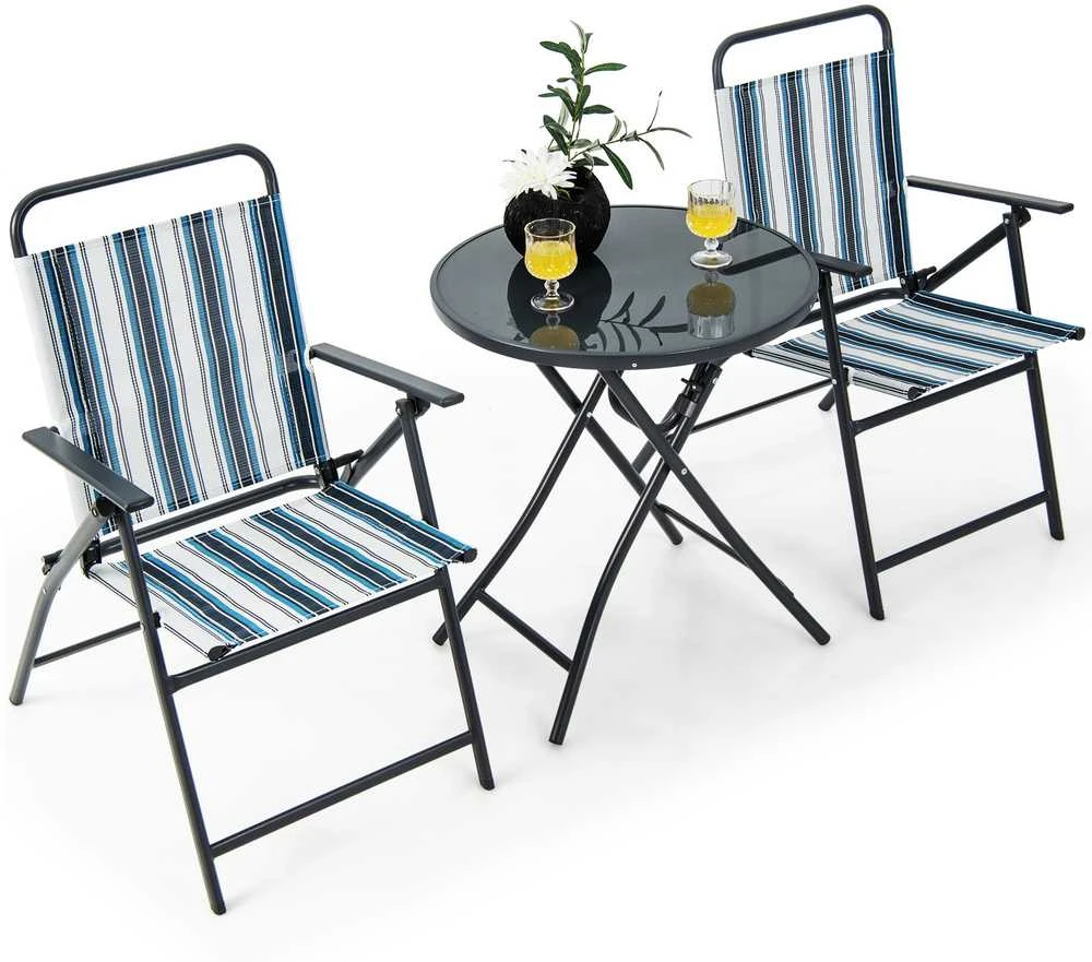 Lauko baldų komplektas Promotions Lauko sulankstamų kėdžių rinkinys, 67,3x53,3x89 cm, mėlynas