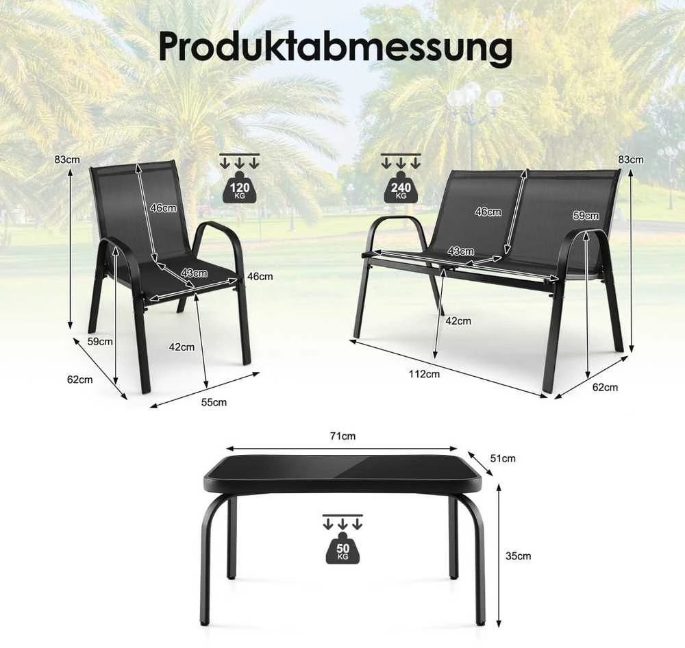 Promotions Lauko baldų komplektas, 51x71x35 cm, Pilka