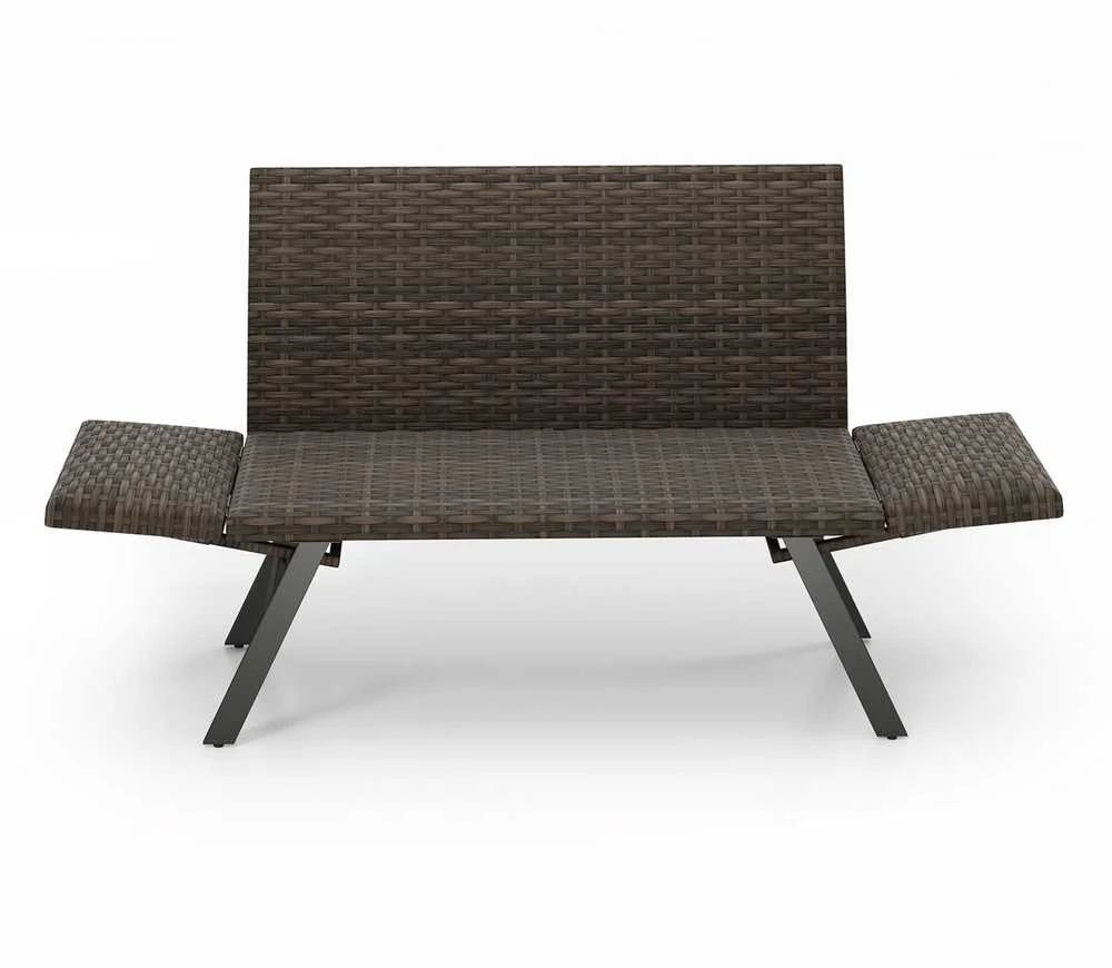 Promotions Sulankstomas terasos dvivietis fotelis, 59x178x89 cm, pilkas