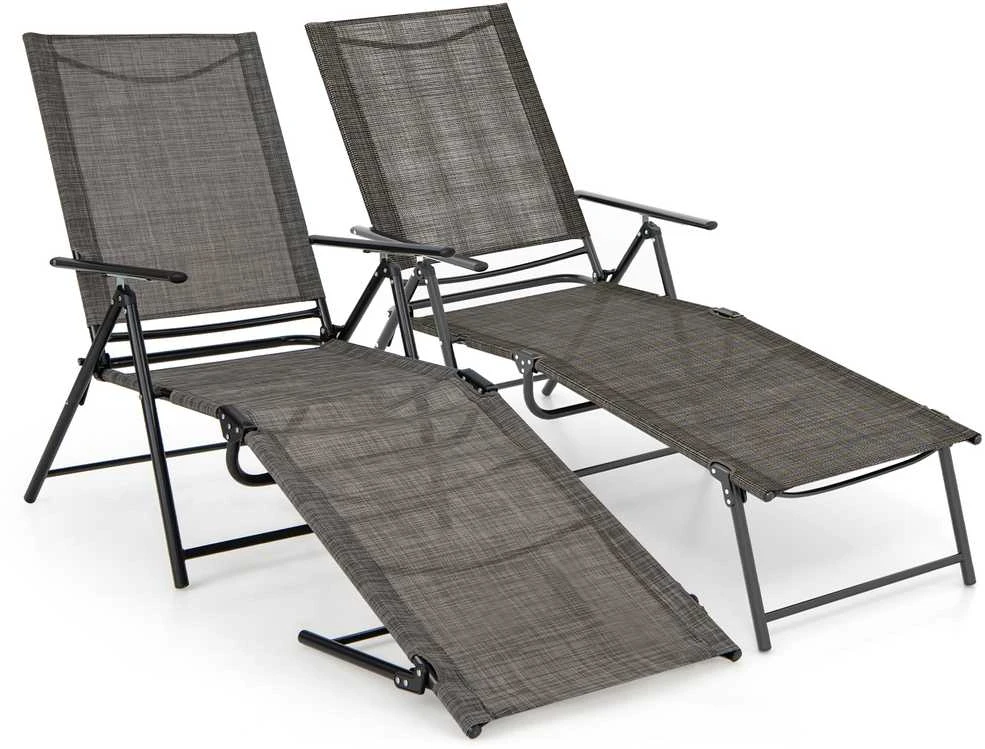 Promotions Sulankstomi lauko gultai, 155x63,5x64,8 cm, Kavos spalvos