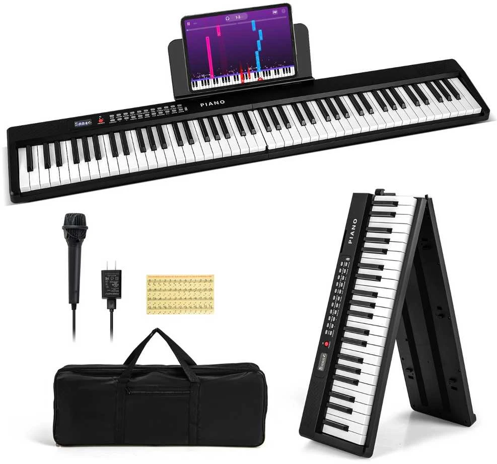 Promotions Skaitmeninis pianino klaviatūra, 88 klavišai, 128x23x6 cm, juoda