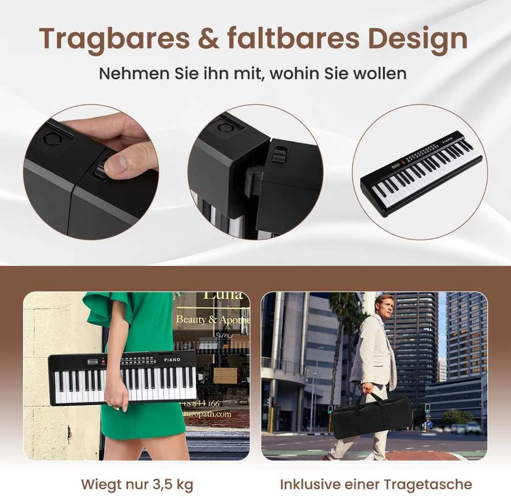 Promotions Skaitmeninis pianino klaviatūra, 88 klavišai, 128x23x6 cm, juoda