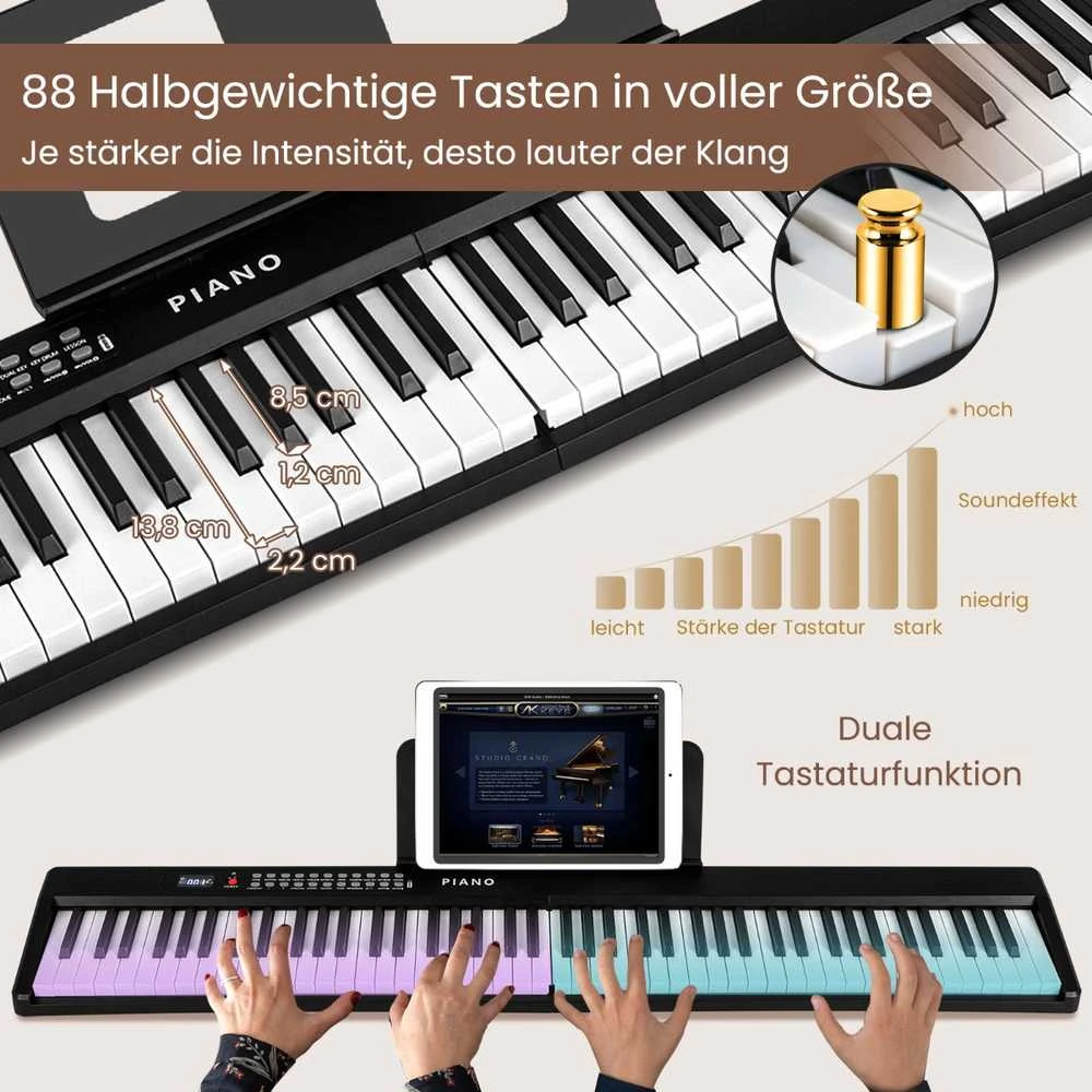 Promotions Skaitmeninis pianino klaviatūra, 88 klavišai, 128x23x6 cm, juoda