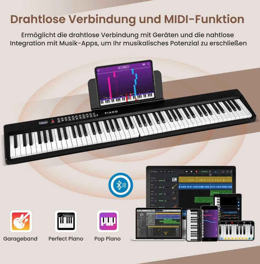 Promotions Skaitmeninis pianino klaviatūra, 88 klavišai, 128x23x6 cm, juoda