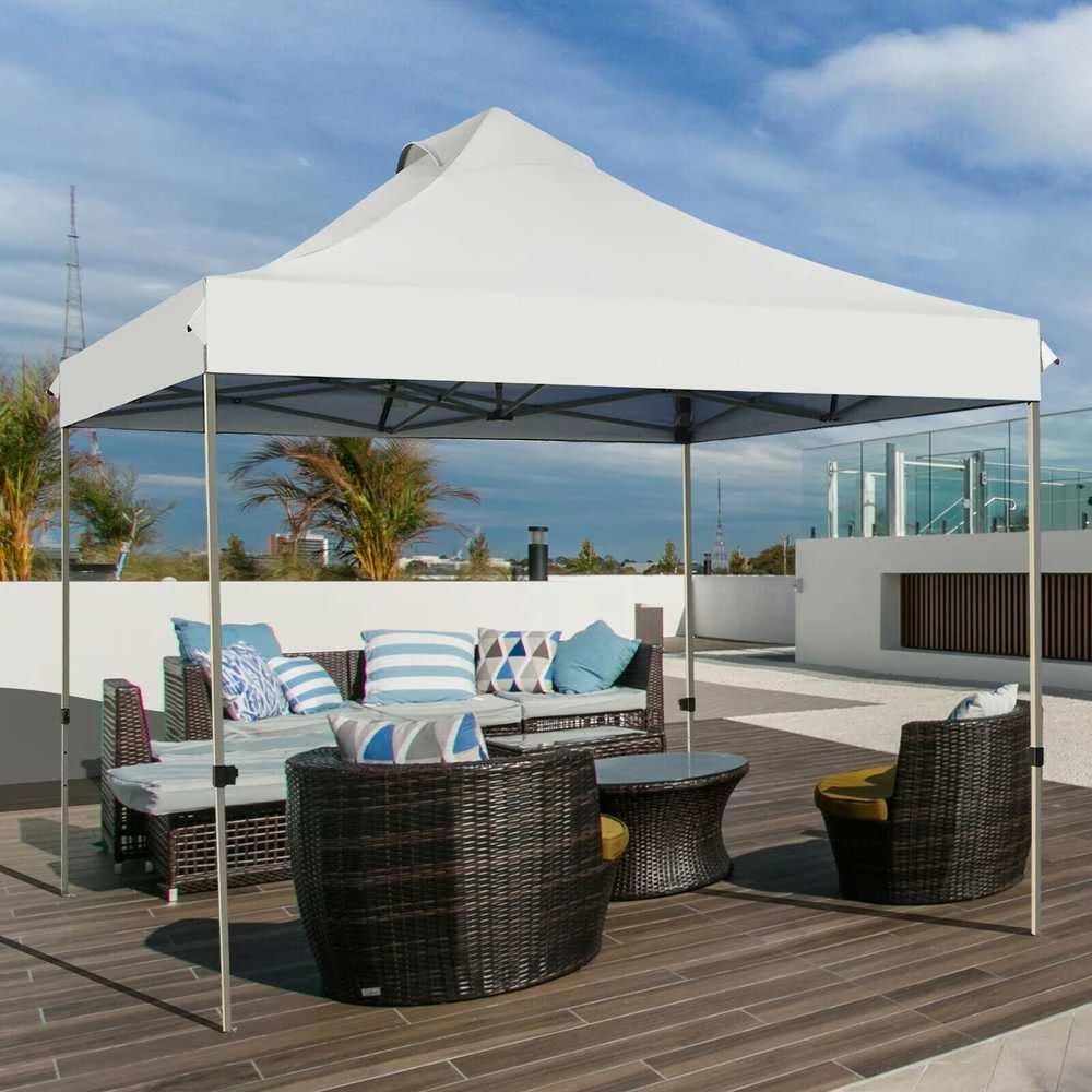 Promotions Sulankstomas palapinės stogelis, 300D Oksfordo audinys ir plienas, 305x305x305 cm, baltas