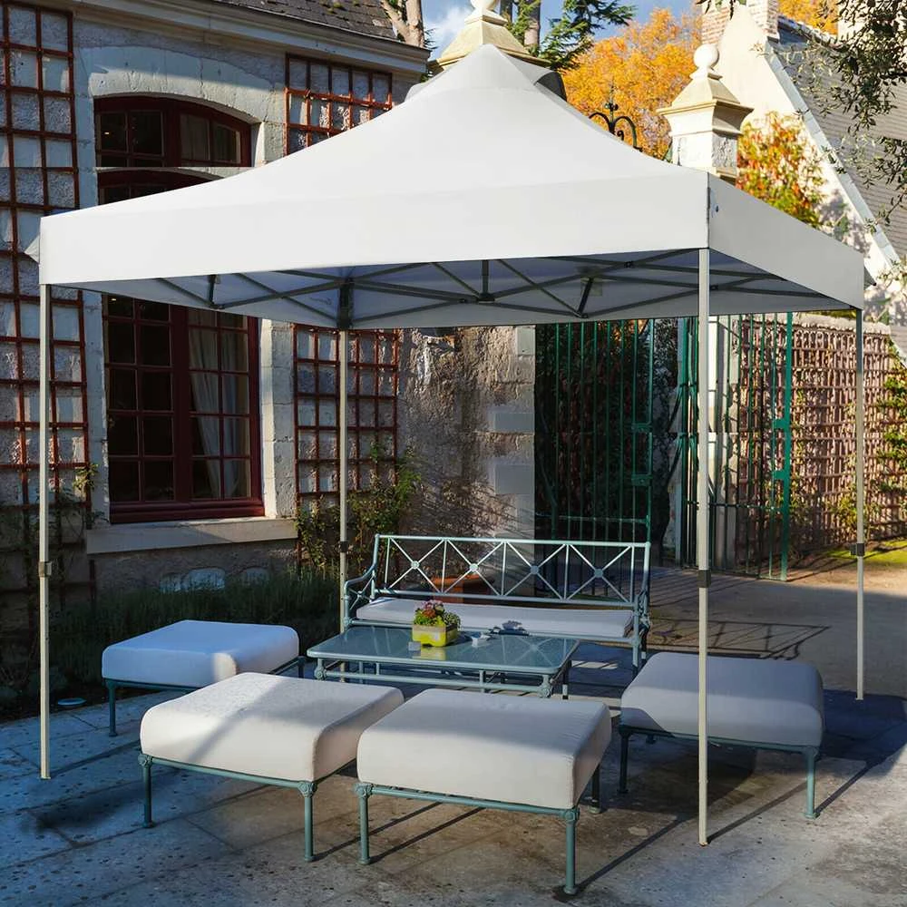 Promotions Sulankstomas palapinės stogelis, 300D Oksfordo audinys ir plienas, 305x305x305 cm, baltas