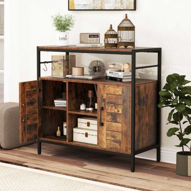 Promotions Bufeto spintelė, 84x35x80 cm, Ruda, Juoda