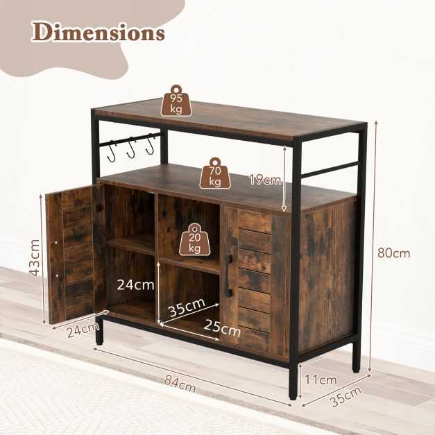 Promotions Bufeto spintelė, 84x35x80 cm, Ruda, Juoda