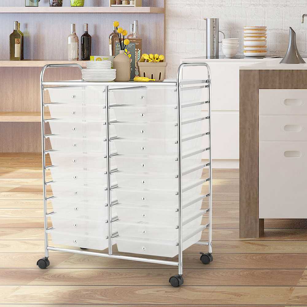 Promotions Laikymo vežimėlis, 63.5x38.1x86.4 cm, Balta, Juoda