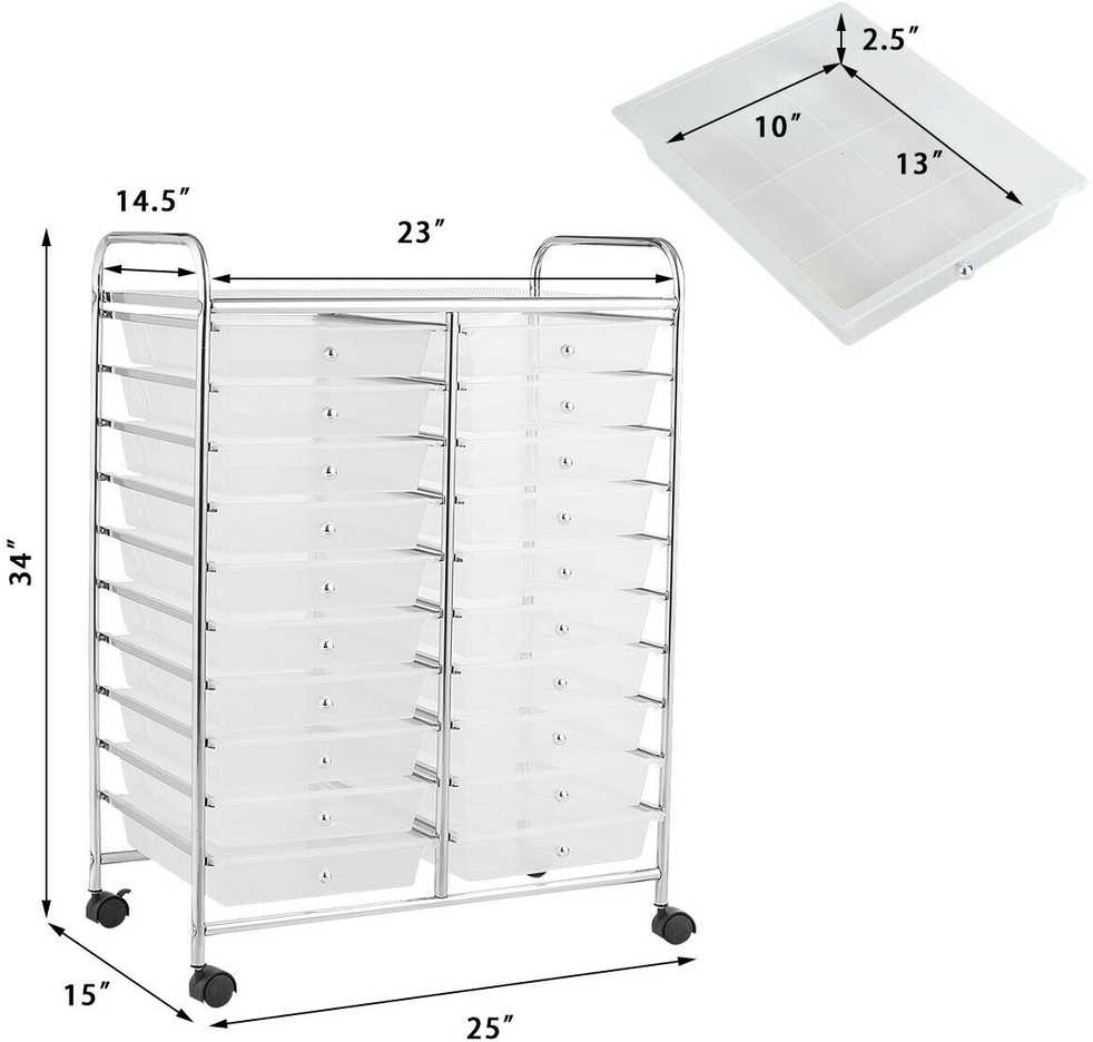 Promotions Laikymo vežimėlis, 63.5x38.1x86.4 cm, Balta, Juoda