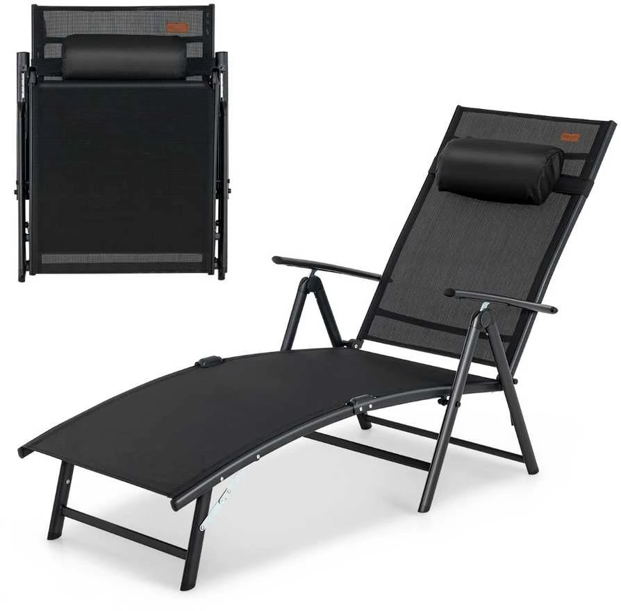 Promotions Saulės gultas, 142x61x103 cm, Juodas