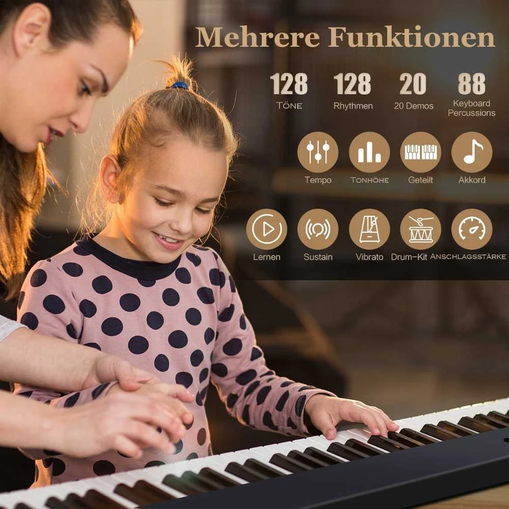 Promotions Skaitmeninis klaviatūra, Sulankstoma elektroninė klaviatūra, 126x30x22.5 cm, Juoda