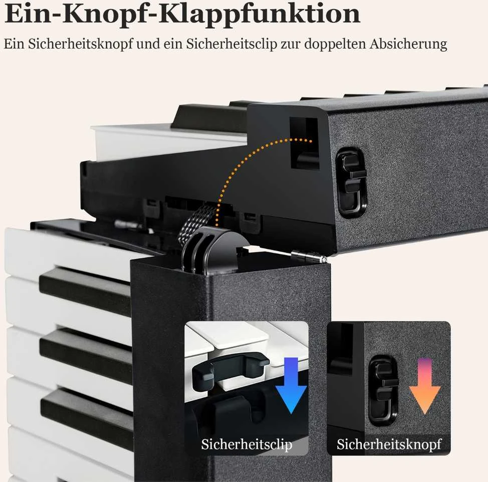 Promotions Skaitmeninis klaviatūra, Sulankstoma elektroninė klaviatūra, 126x30x22.5 cm, Juoda