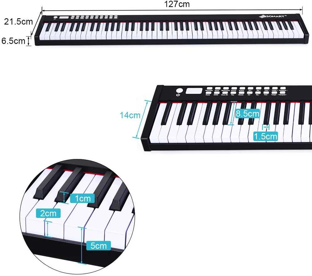 Promotions Skaitmeninis pianinas, 127x21,5x6,5 cm, juodas