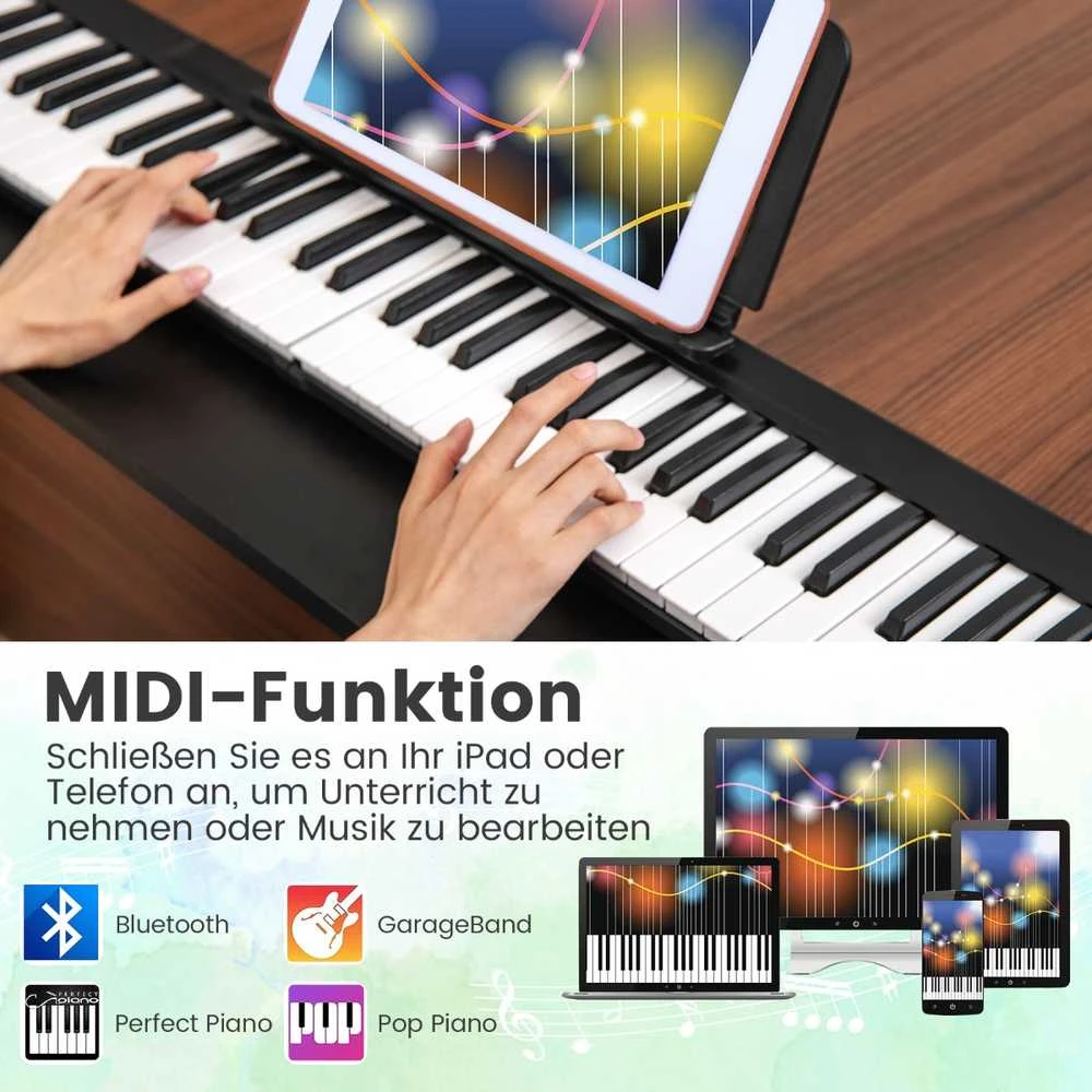 Promotions Skaitmeninis pianinas, Sulankstomas, 88 klavišai, 137x16,5x5 cm, Juoda ir balta