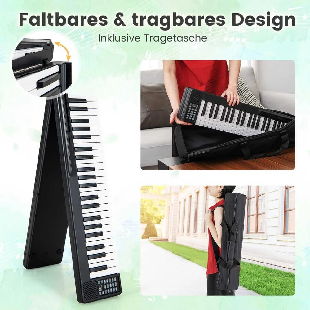 Promotions Skaitmeninis pianinas, Sulankstomas, 88 klavišai, 137x16,5x5 cm, Juoda ir balta