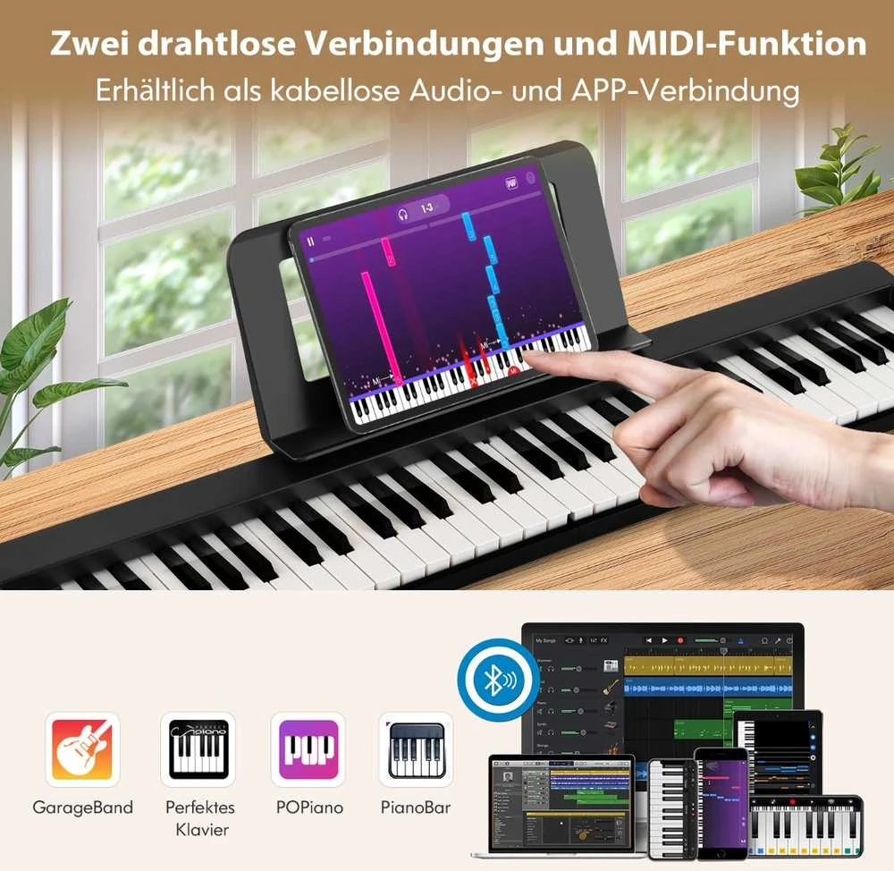 Promotions Skaitmeninis pianinas, 61 klavišas, 90x13x5,5 cm, juodas