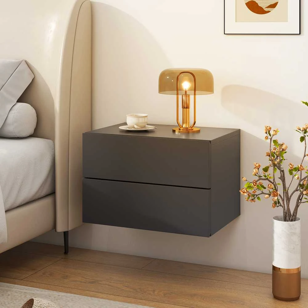 Promotions Plaukiojanti naktinė spintelė, 41.9x30.5x27.9 cm, Pilkai balta