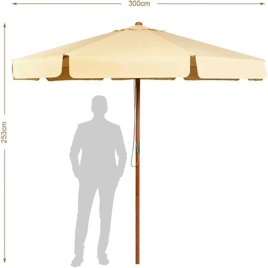 Promotions Sodo skėtis, 300x300x253 cm, Smėlio spalvos
