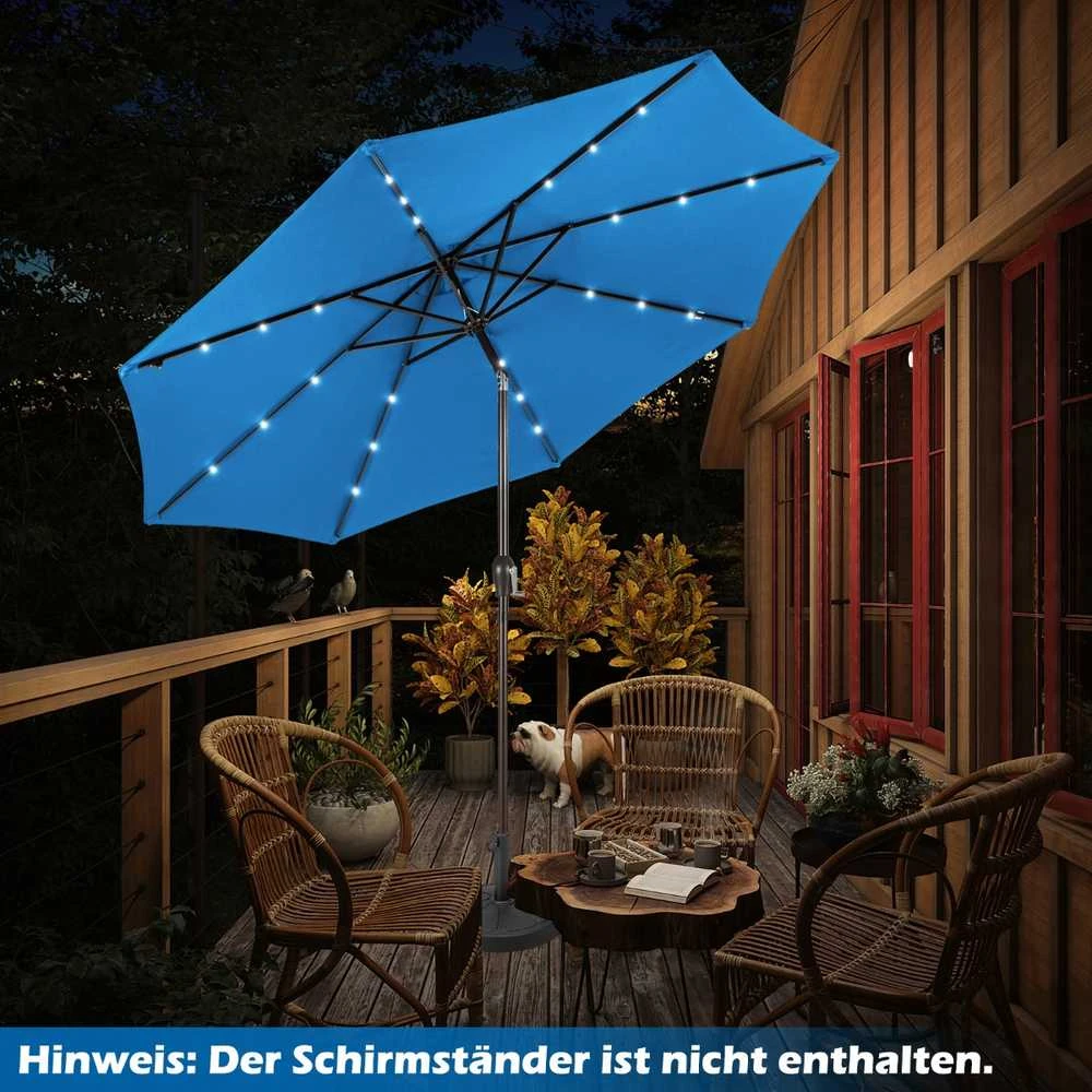 Promotions Sodo skėtis, LED saulės energija maitinamas, 300x300x250 cm, mėlynas