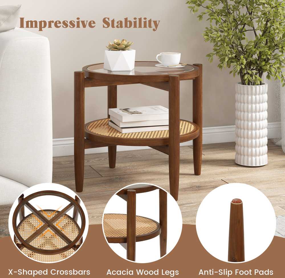 Promotions Šoninis staliukas, 55,9x55,9x45,7 cm, Rudas