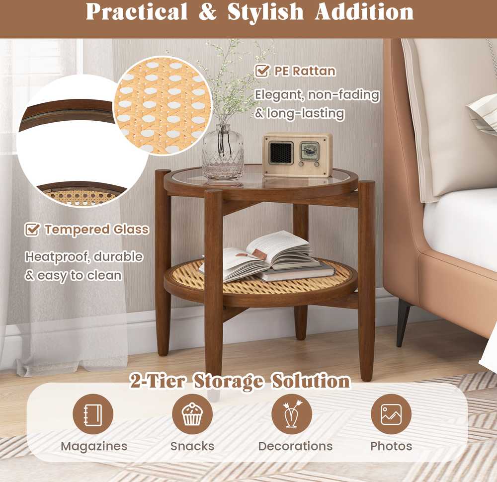 Promotions Šoninis staliukas, 55,9x55,9x45,7 cm, Rudas