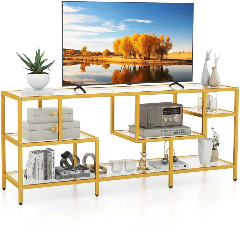 Promotions TV konsolės staliukas, 147,3x40,6x62,2 cm, auksinis